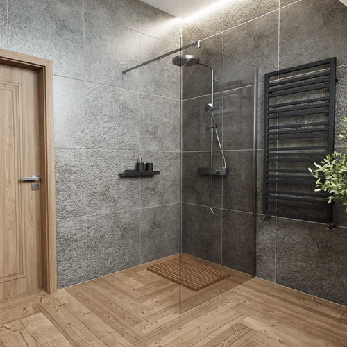 WALK-IN-Duschabtrennung Weissglas