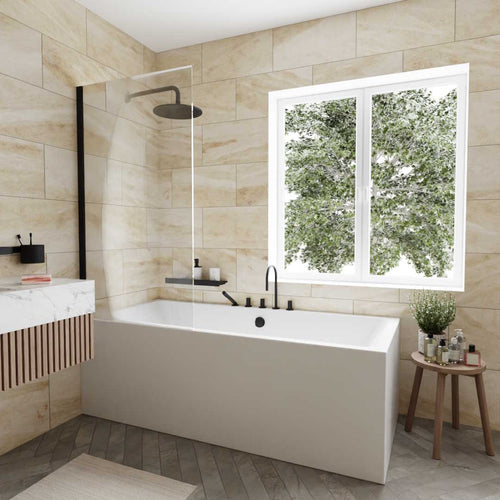 Badewannenaufsatz aus Weißglas