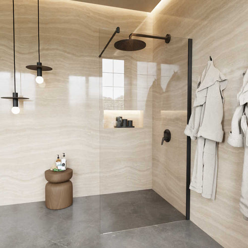 WALK-IN-Duschabtrennung Weissglas