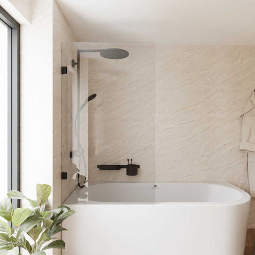 Badewannenaufsatz aus Weißglas