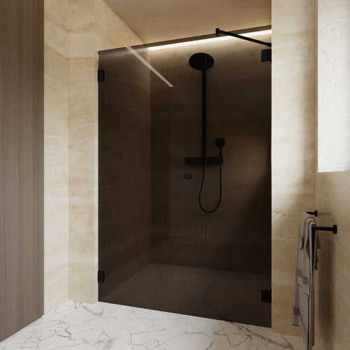 Duschtür mit Seitenteil Bronzeglas