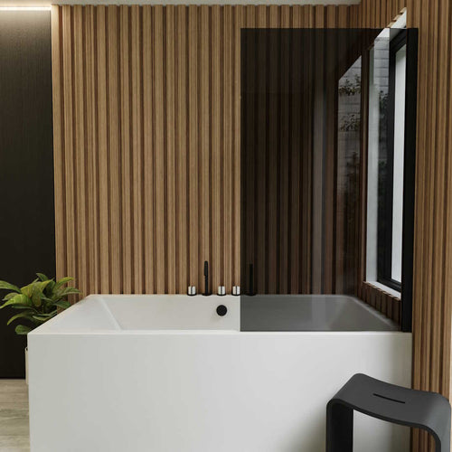 Badewannenaufsatz aus Grauglas