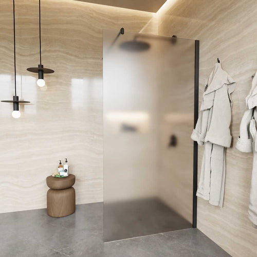 WALK-IN-Duschabtrennung Weißglas satiniert