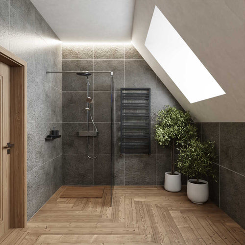 WALK-IN-Duschabtrennung Weissglas