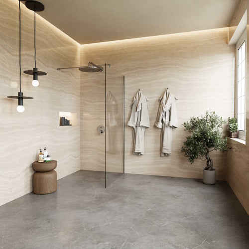 WALK-IN-Duschabtrennung Weissglas