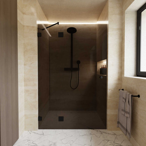 Duschtür mit Seitenteil Bronzeglas