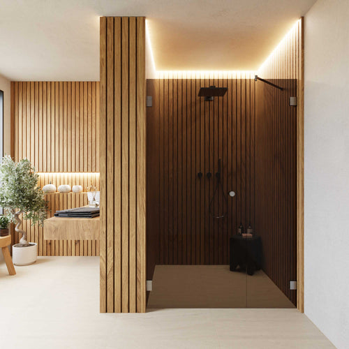 Duschtür mit Seitenteil Bronzeglas