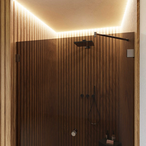 Duschtür mit Seitenteil Bronzeglas