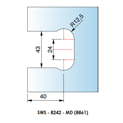 Duschtür-Scharnier Amber 90° | glanzverchromt | Glas-Wand