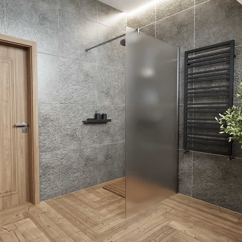 WALK-IN-Duschabtrennung Weißglas satiniert