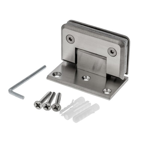 Duschtür-Scharnier 90° einseitiger Fuß | Edelstahl Design | Glas-Wand