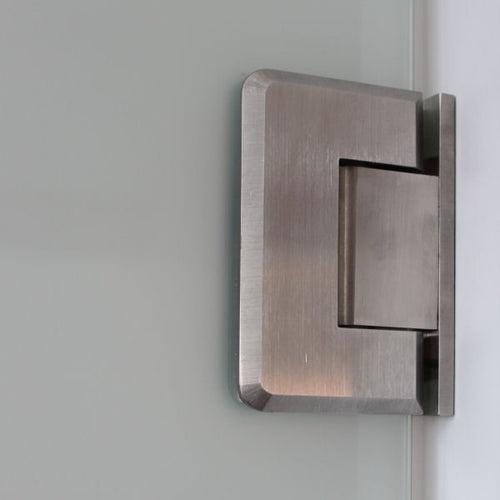 Duschtür-Scharnier 90° einseitiger Fuß | Edelstahl Design | Glas-Wand