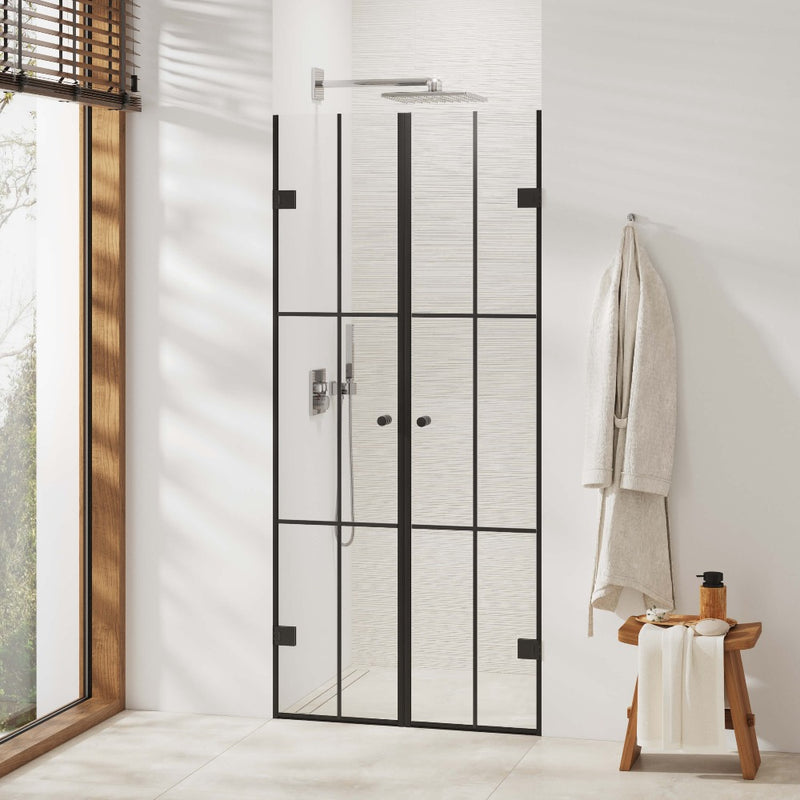 Zweiflügelige Duschtüren im Industrie-Look