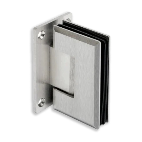 Duschtür-Scharnier 90° beidseitiger Fuß | Edelstahl Design | Glas-Wand