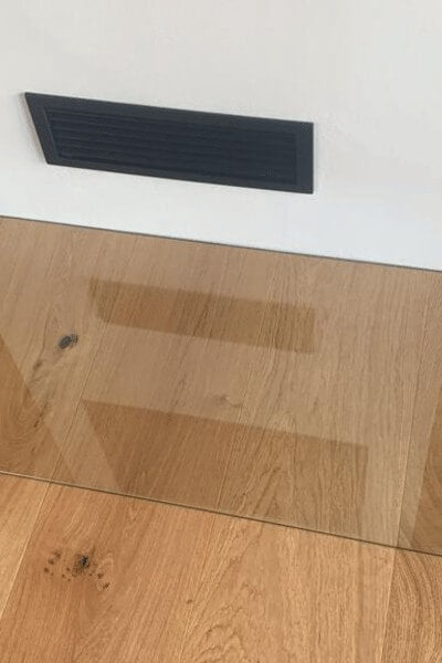 Kaminvorlegeplatte aus Glas