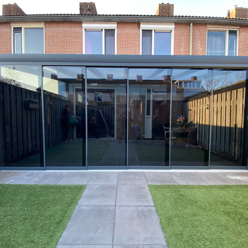 Terrassenüberdachung Aluminium im Komplettset (RAL 7016 mit VSG-Glas)