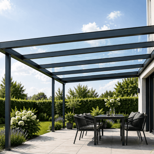 Terrassenüberdachungen Alu im Komplett-Set mit Glas