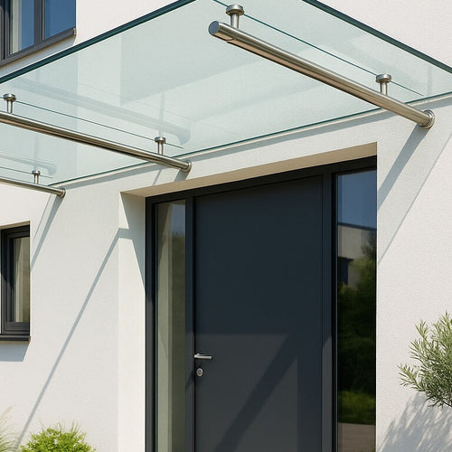 Vordach aus VSG TVG Glas