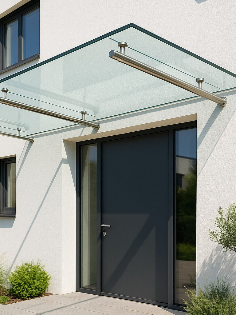 Vordach aus VSG TVG Glas