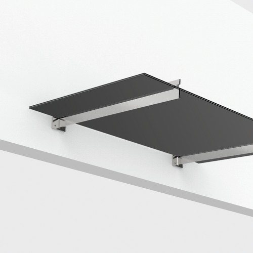 Vordach mit Schwertträgern Grauglas