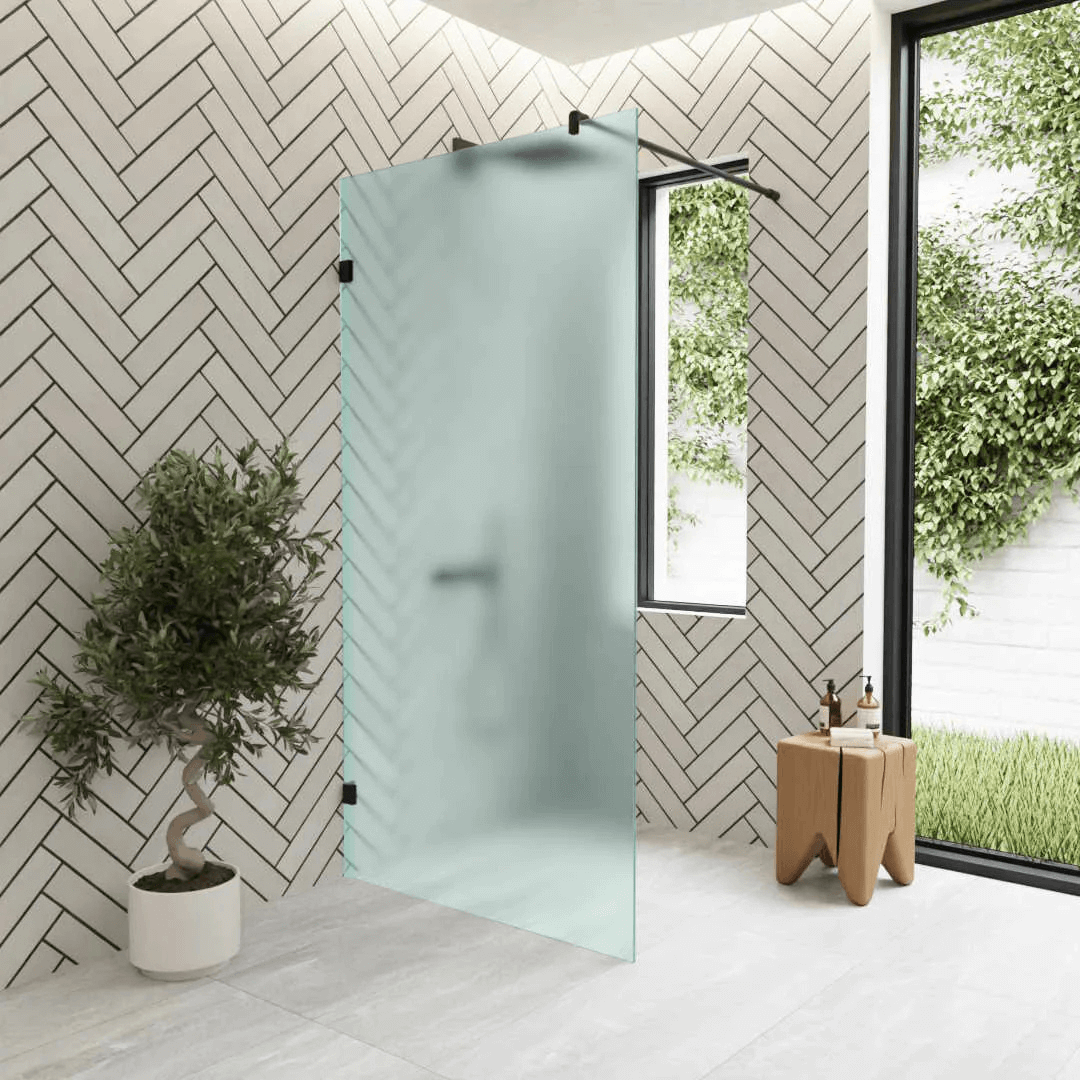 Satinierte begehbare Walk-In Dusche aus ESG Glas