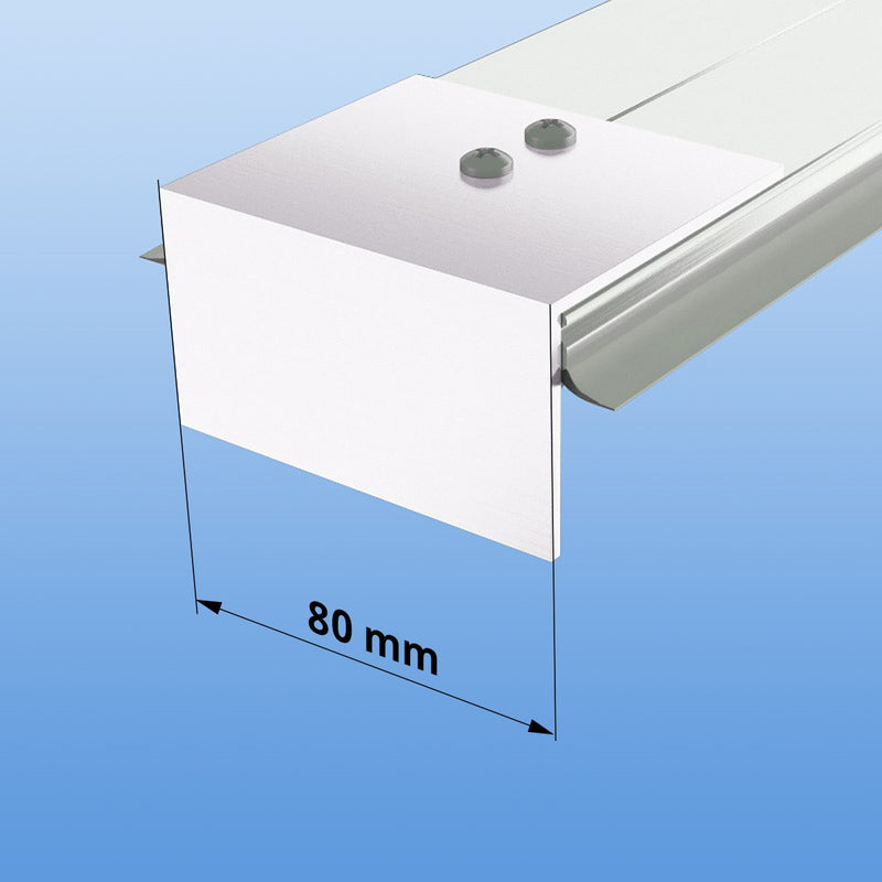 Abrutschwinkel für 80mm Breite Aluminium weiß RAL 9016