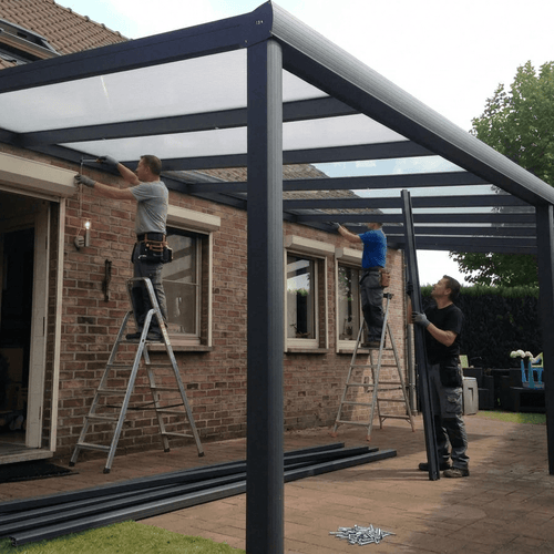 Terrassenüberdachungen Alu im Komplett-Set mit Glas