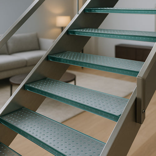 VSG Glas begehbar mit Pixel Rutschhemmung