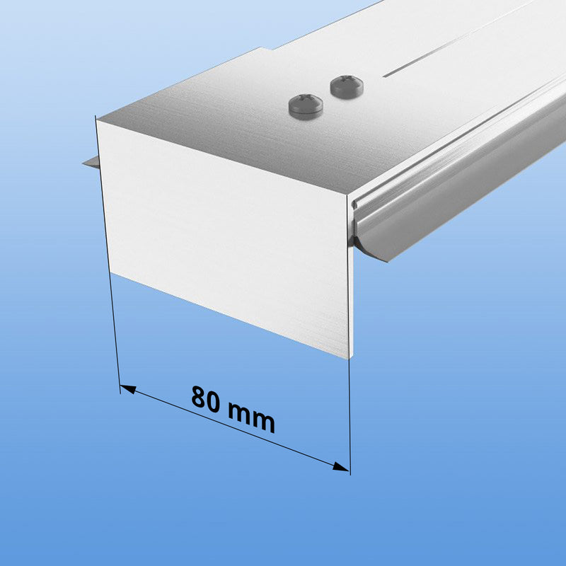Alu Abrutschwinkel Pressblank passend zu den Verlegeprofilen 80 mm