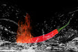 Glasbild Chili Fire-Water in 90 x 60 cm | Glas Star