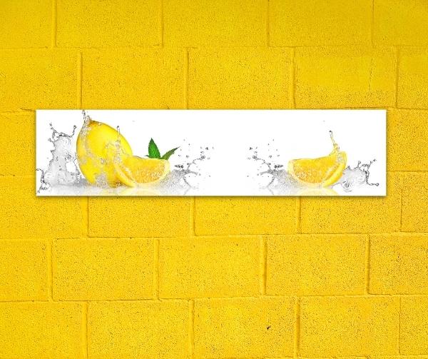 Glasbild Zitronen in 240 x 45 cm | Glas Star