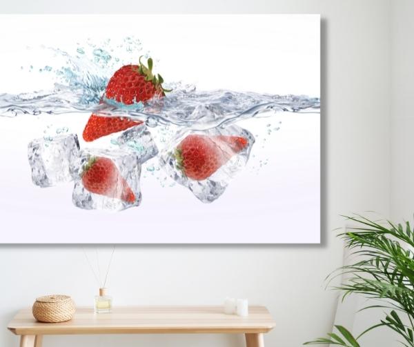 Glasbild Strawberrybad in 90 x 60 cm | Glas Star