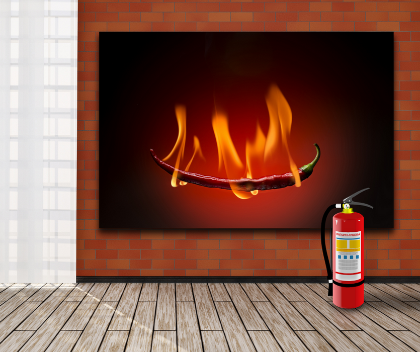 Glasbild Hot Chili in 120 x 80 cm | Glas Star