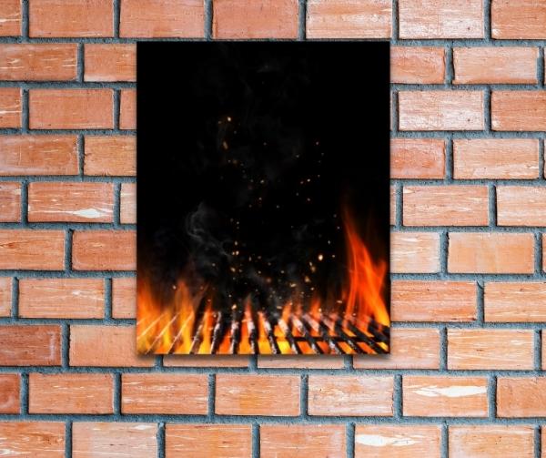 Kohlegrill Glasbild individualisierbar bestellen.