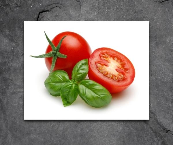 Tomaten Glasbild individualisierbar bestellen.