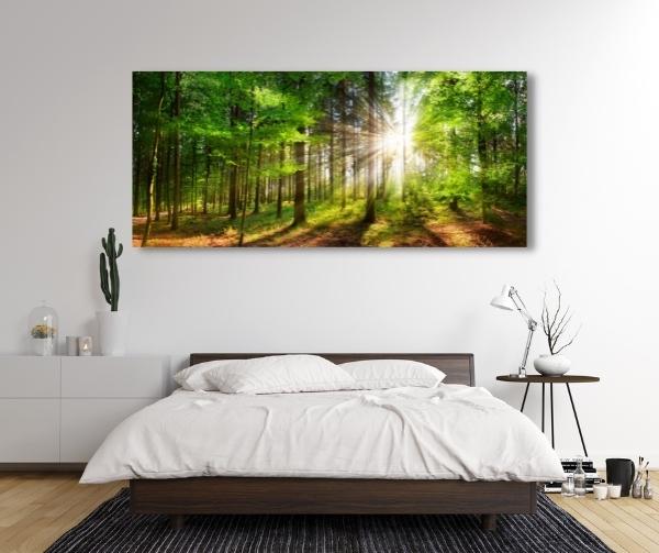 Waldatmosphäre Glasbild individualisierbar bestellen.