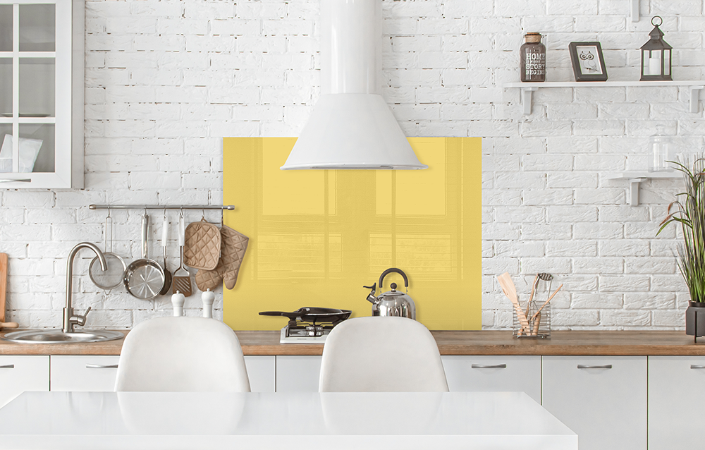 Küchenrückwand Gelb RAL 1016 6mm in 100 x 75 cm | Glas Star