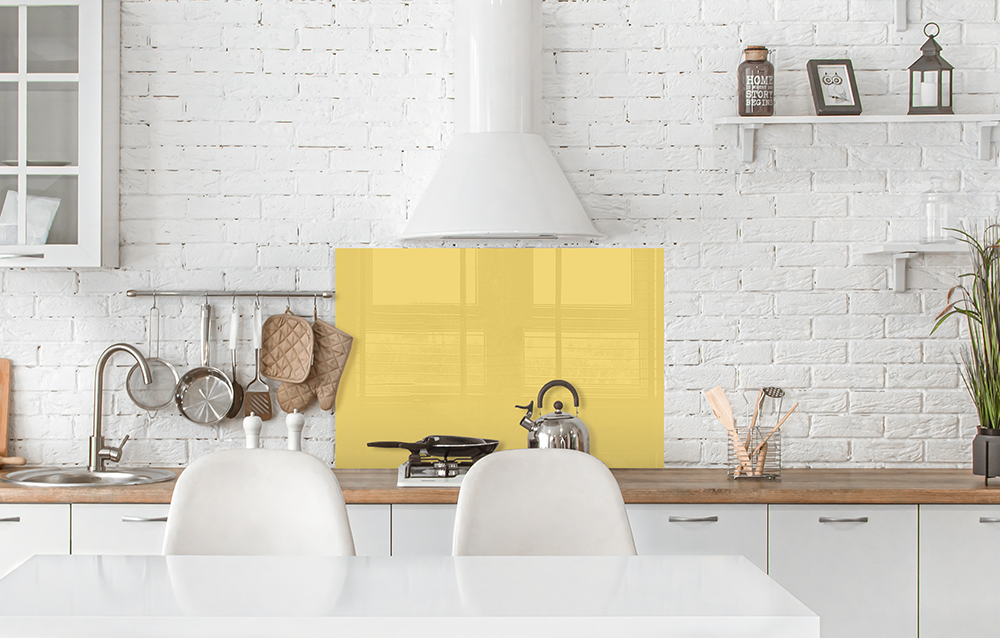 Küchenrückwand Gelb RAL 1016 6mm in 90 x 60 cm | Glas Star