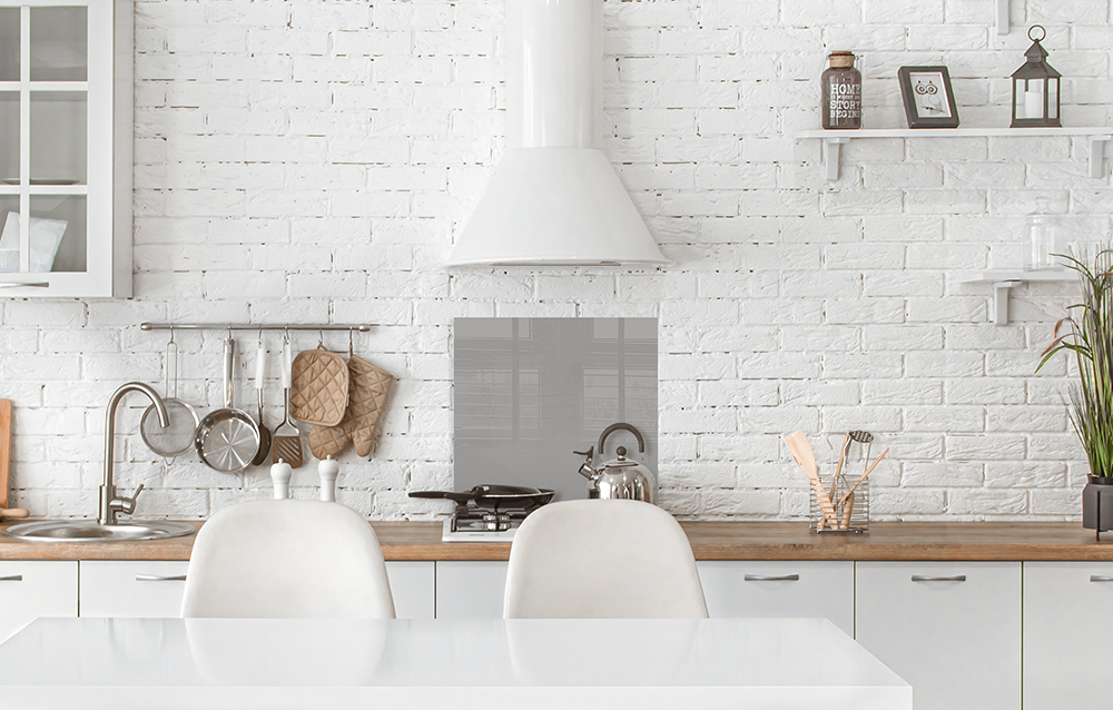 Küchenrückwand Hellgrau RAL 9006 6mm in 50 x 50 cm aus Glas bestellen