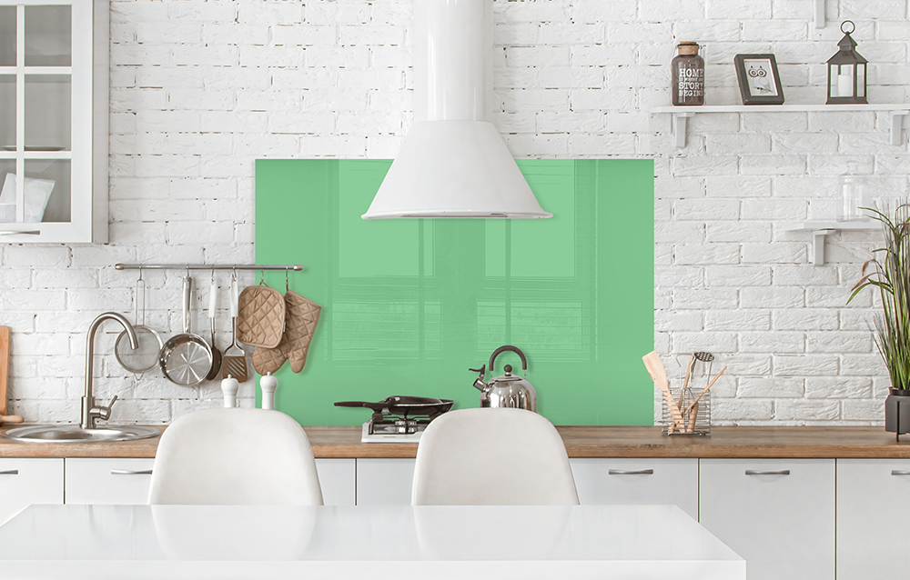 Küchenrückwand Limettengrün RAL 6019 6mm in 120 x 80 cm | Glas Star