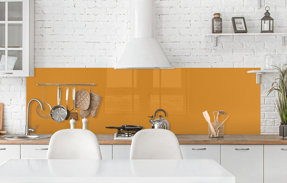 Küchenrückwand Orange RAL 1006 6mm in 224 x 63 cm | Glas Star
