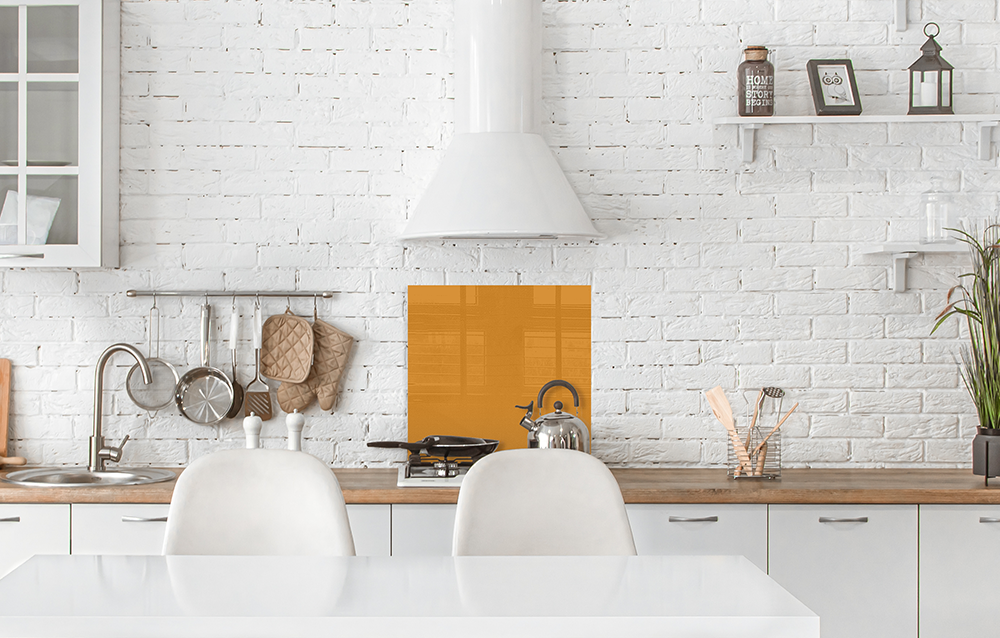 Küchenrückwand Orange RAL 1006 6mm in 50 x 50 cm aus Glas bestellen