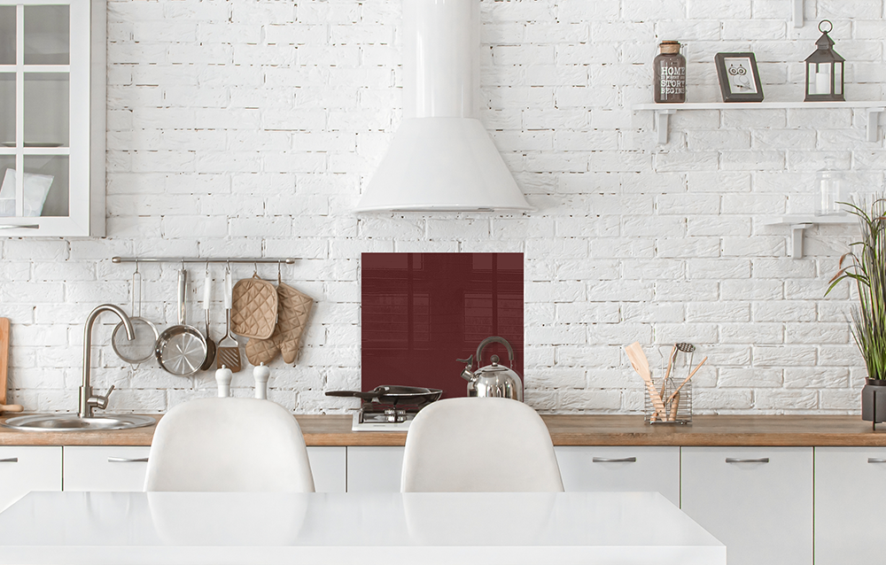 Küchenrückwand Rotbraun RAL 8012 6mm in 50 x 50 cm aus Glas bestellen