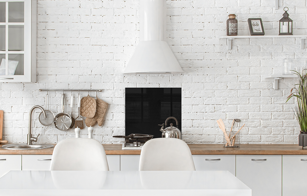 Küchenrückwand Schwarz RAL 9017 6mm in 50 x 50 cm aus Glas bestellen