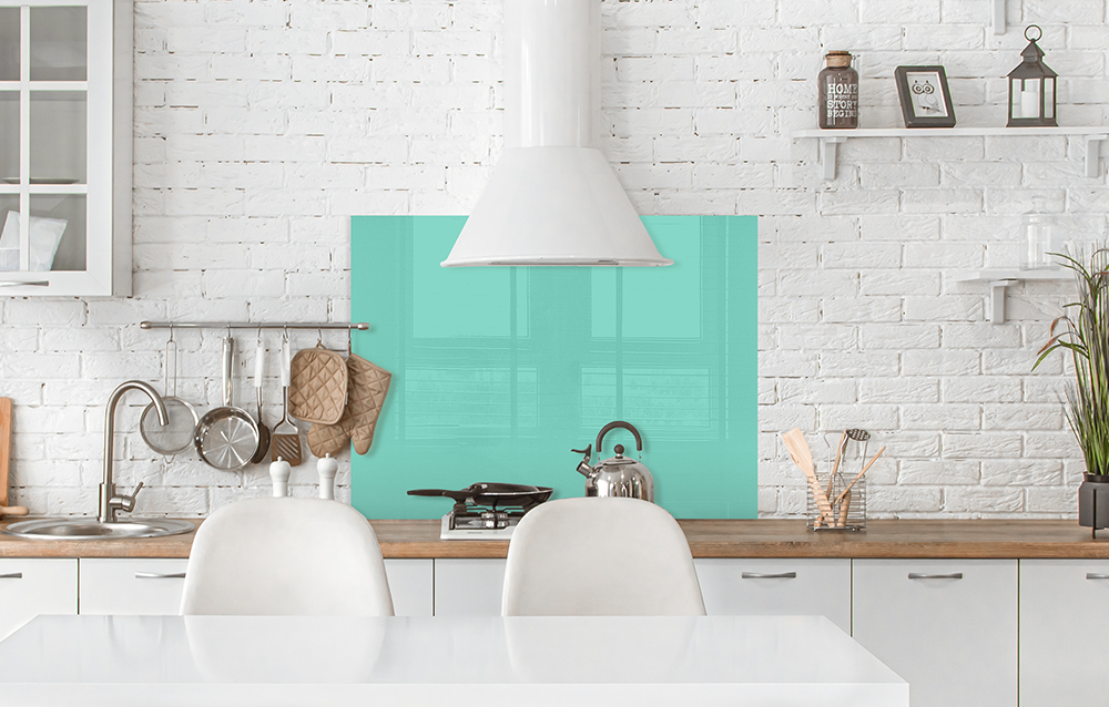 Küchenrückwand Türkis RAL 6027 6mm in 100 x 75 cm aus Glas bestellen