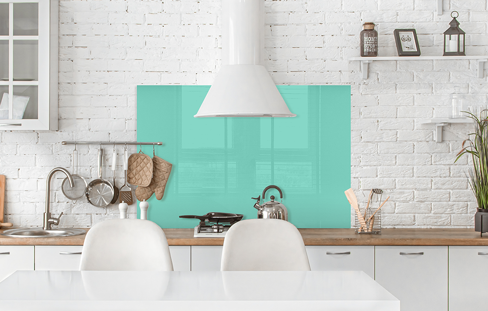 Küchenrückwand Türkis RAL 6027 6mm in 120 x 80 cm aus Glas bestellen