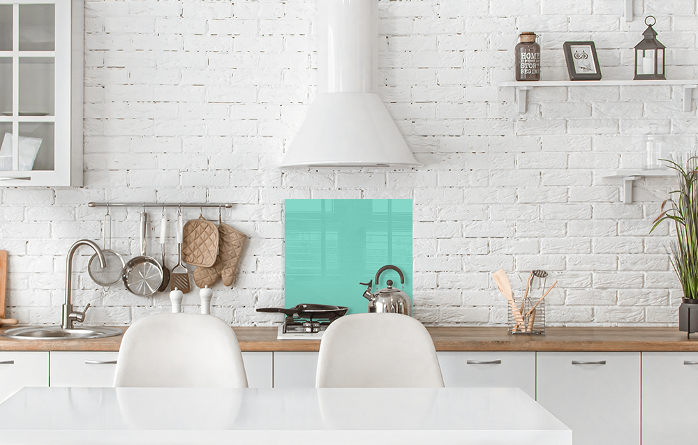 Küchenrückwand Türkis RAL 6027 6mm in 50 x 50 cm aus Glas bestellen