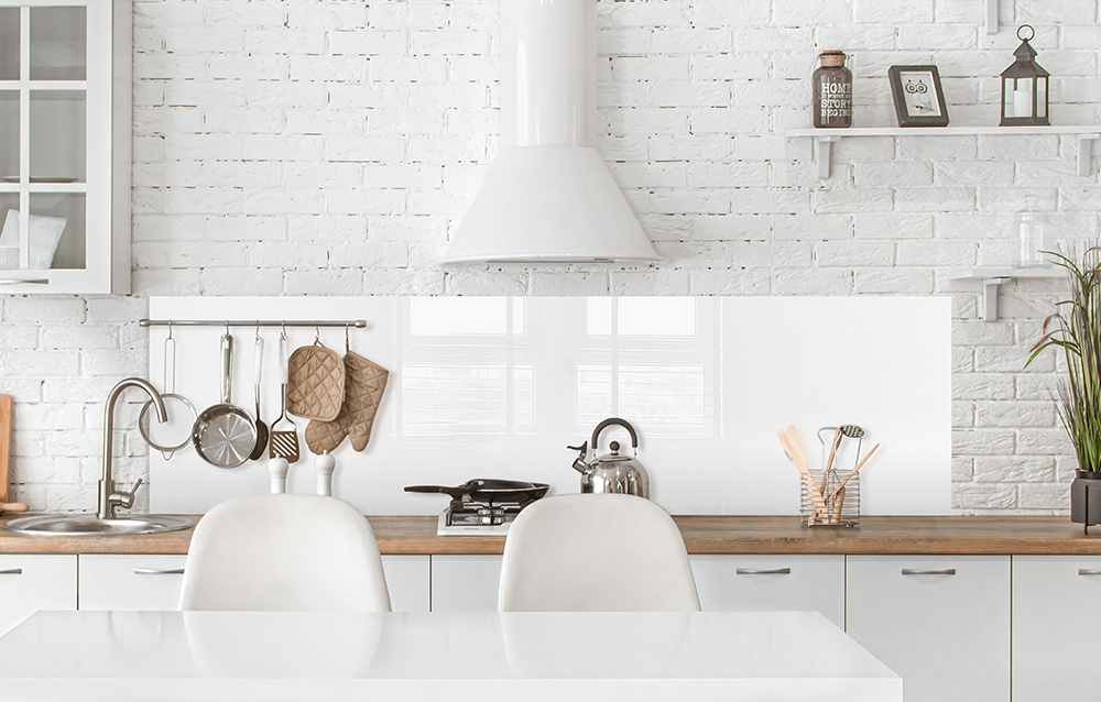 Küchenrückwand Weiß RAL 9003 6mm in 200 x 54 cm | Glas Star