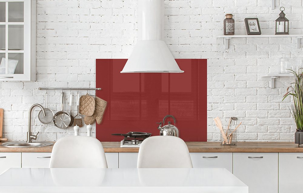 Küchenrückwand Weinrot RAL 3031 6mm in 100 x 75 cm aus Glas bestellen