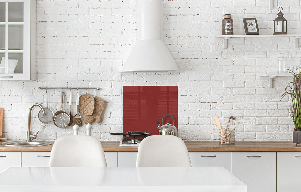 Küchenrückwand Weinrot RAL 3031 6mm in 50 x 50 cm aus Glas bestellen